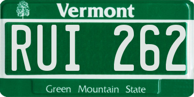 VT license plate RUI262