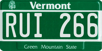 VT license plate RUI266