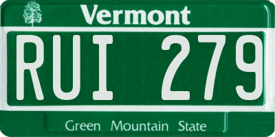 VT license plate RUI279