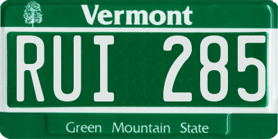 VT license plate RUI285