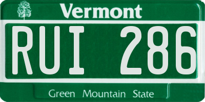 VT license plate RUI286