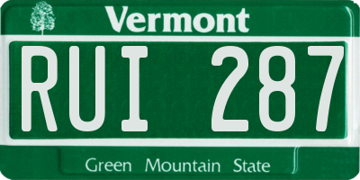 VT license plate RUI287