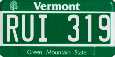 VT license plate RUI319
