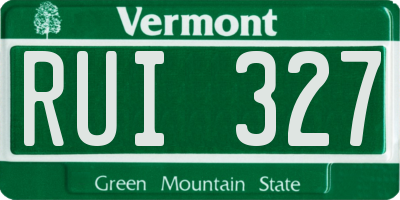 VT license plate RUI327