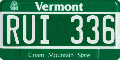 VT license plate RUI336