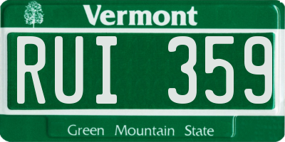 VT license plate RUI359