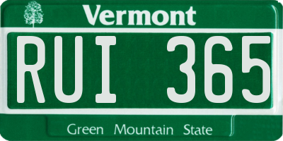 VT license plate RUI365