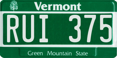VT license plate RUI375