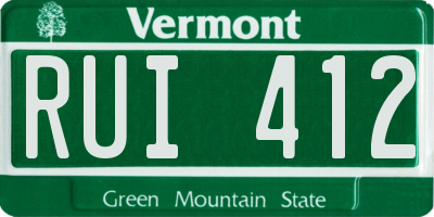 VT license plate RUI412