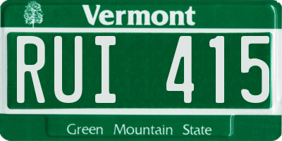 VT license plate RUI415