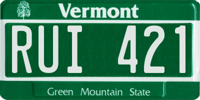 VT license plate RUI421