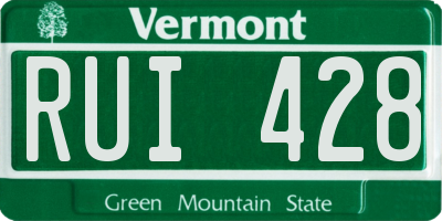 VT license plate RUI428