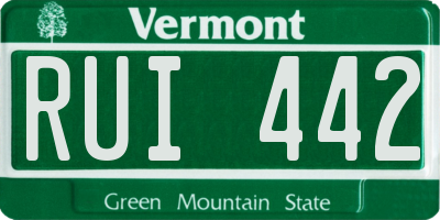 VT license plate RUI442