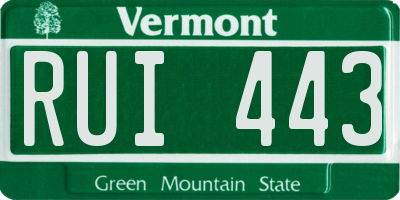 VT license plate RUI443