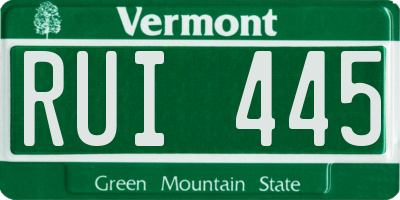 VT license plate RUI445