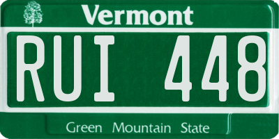 VT license plate RUI448