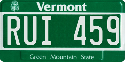 VT license plate RUI459
