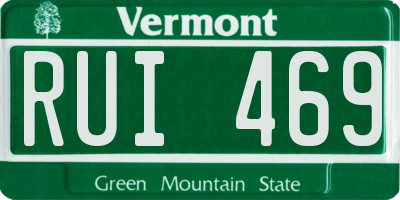 VT license plate RUI469