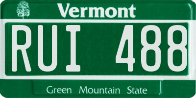VT license plate RUI488