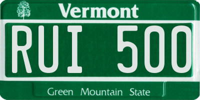 VT license plate RUI500