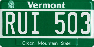 VT license plate RUI503