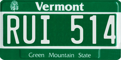 VT license plate RUI514