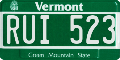 VT license plate RUI523