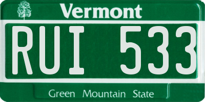 VT license plate RUI533