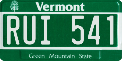 VT license plate RUI541