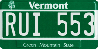 VT license plate RUI553