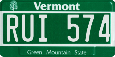 VT license plate RUI574