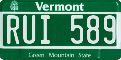 VT license plate RUI589