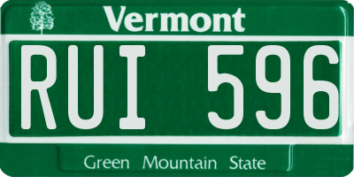 VT license plate RUI596