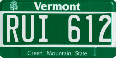 VT license plate RUI612