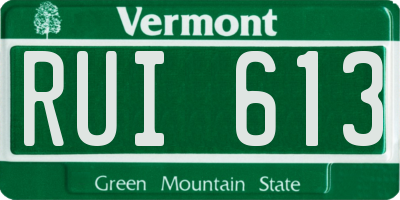 VT license plate RUI613