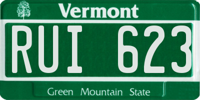 VT license plate RUI623