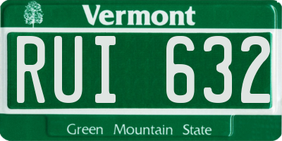 VT license plate RUI632