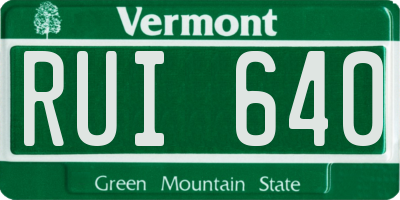 VT license plate RUI640