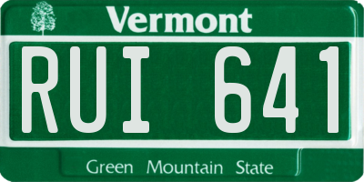 VT license plate RUI641