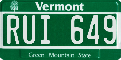 VT license plate RUI649