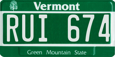 VT license plate RUI674