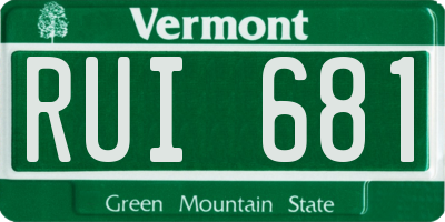VT license plate RUI681