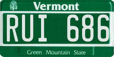 VT license plate RUI686