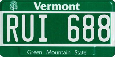 VT license plate RUI688