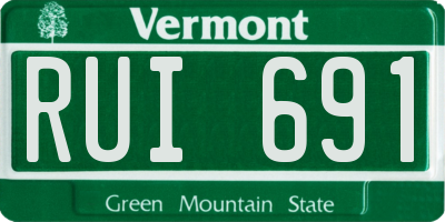VT license plate RUI691