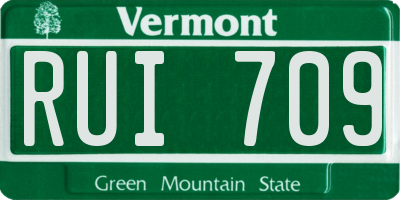 VT license plate RUI709