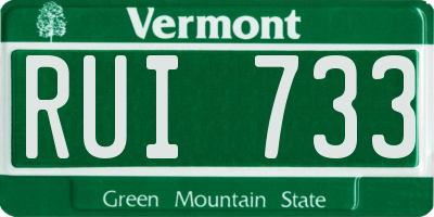 VT license plate RUI733