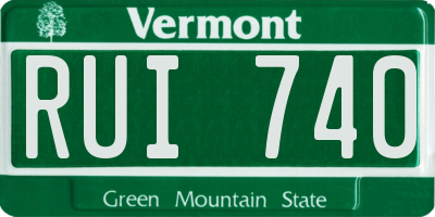 VT license plate RUI740