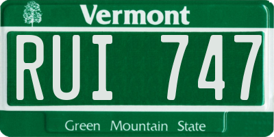 VT license plate RUI747