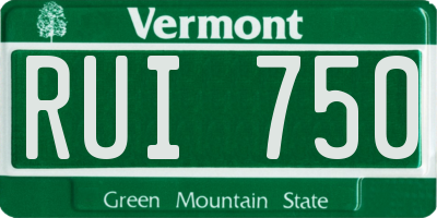 VT license plate RUI750